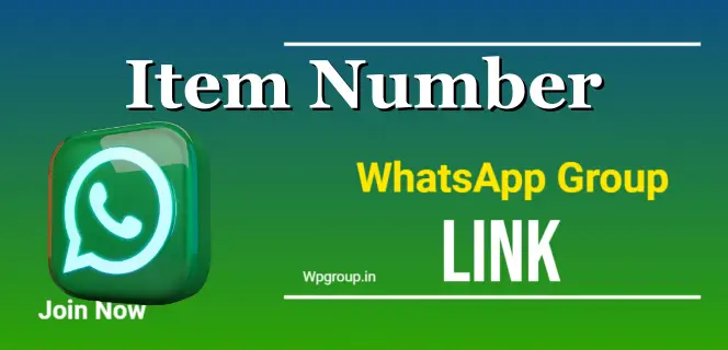 Item Number WhatsApp Group link